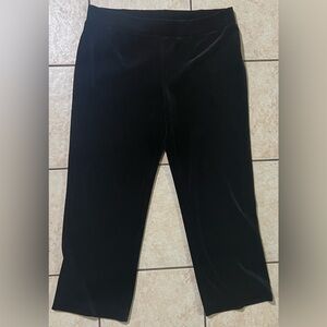 Lauren Ralph Lauren Black Velvet Elastic Waist Band Cropped Pants Women’s sz L